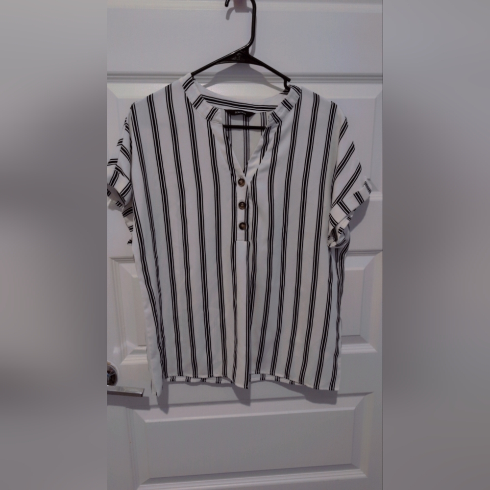 Striped Button-Up Blouse